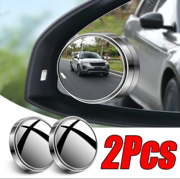 2 Pcs 360° Rotatable Car Blind Spot Mirrors – Adjustable Round Side Rear View Mirrors with HD Original Glass Lens