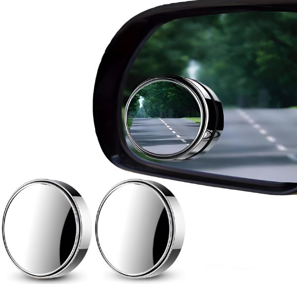 2 Pcs 360° Rotatable Car Blind Spot Mirrors – Adjustable Round Side Rear View Mirrors with HD Original Glass Lens